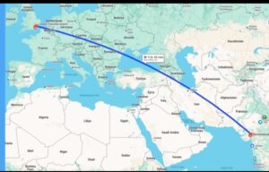Route of Air India Plane Ahmedabad(India)to London(UK)
